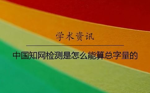 中國(guó)知網(wǎng)檢測(cè)是怎么能算總字量的？