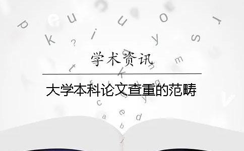 大學本科論文查重的范疇