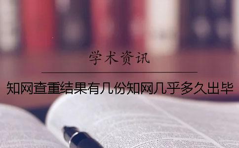 知網查重結果有幾份？知網幾乎多久出畢業論文查重結果？